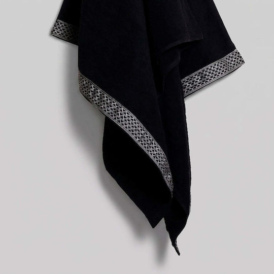 White Fabric Cotton Black Beach Towel 80x160cm