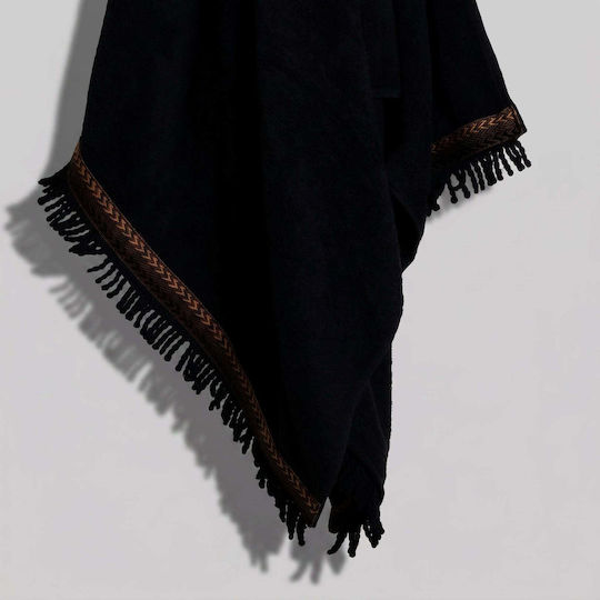 White Fabric Πετσέτα Θαλάσσης Βαμβακερή Μαύρη 80x160εκ.