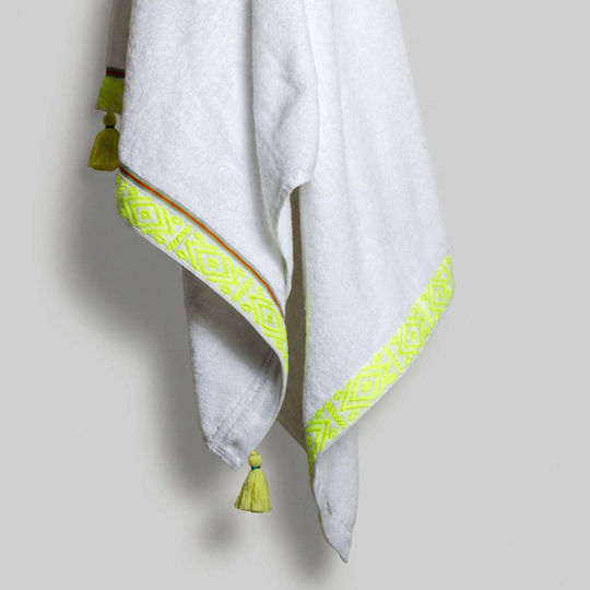 White Fabric Πετσέτα Θαλάσσης Βαμβακερή Λευκή 80x160εκ.
