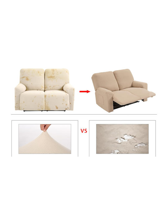 Elastic Cover Two Seater Sofa Sand