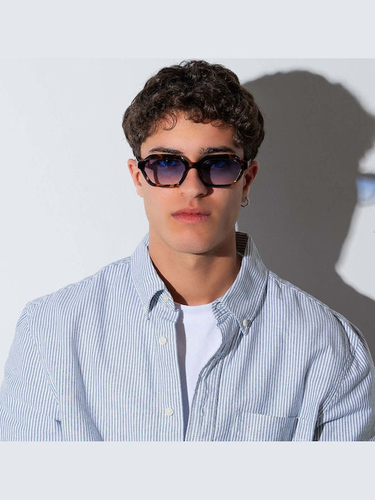 Red Raven Paul Unisex Γυαλιά Ηλίου με Καφέ Ταρταρούγα Σκελετό και Μπλε Φακό rd-000052-TORTOISEBLUE-