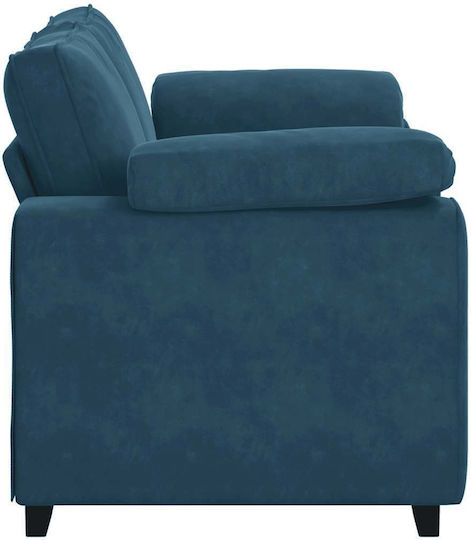Zweisitzer Samt Sofa Blau 160x77x82cm