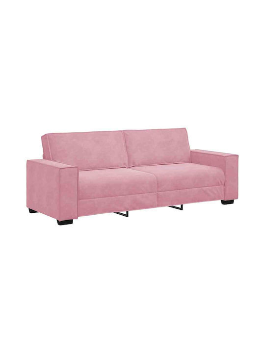 Canapea Cu Trei Locuri Catifea Roz 220x78x84cm