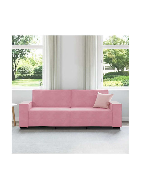 Canapea Cu Trei Locuri Catifea Roz 220x78x84cm