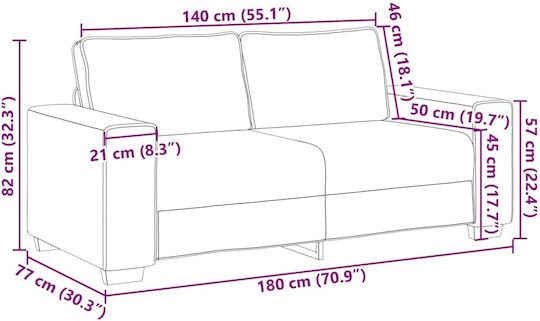 vidaXL Doppelsitzer Sofa Offenes Grau 180x77x82cm