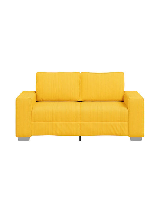 Two-Seater Couch Light Yellow 160x77x82 cm
