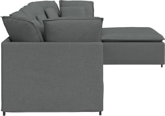 Corner Couch with Right Corner Dark Gray 300x200x64 cm