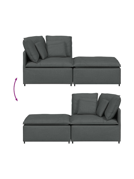 Canapea Cu Două Locuri Gri Închis 200x100x64cm