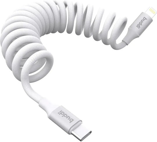 Buddi Flex USB-C to Lightning Cable 12W White 1m