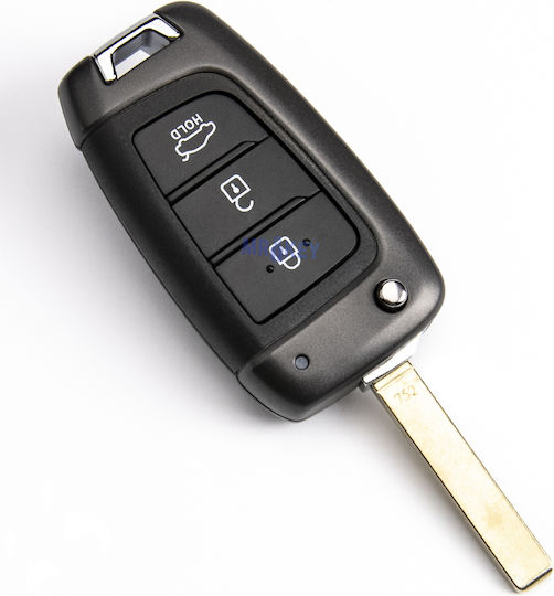 Foldable Key Shell Hyundai Tucson I30 Ix25 Creta Kona Cantus 3 Buttons