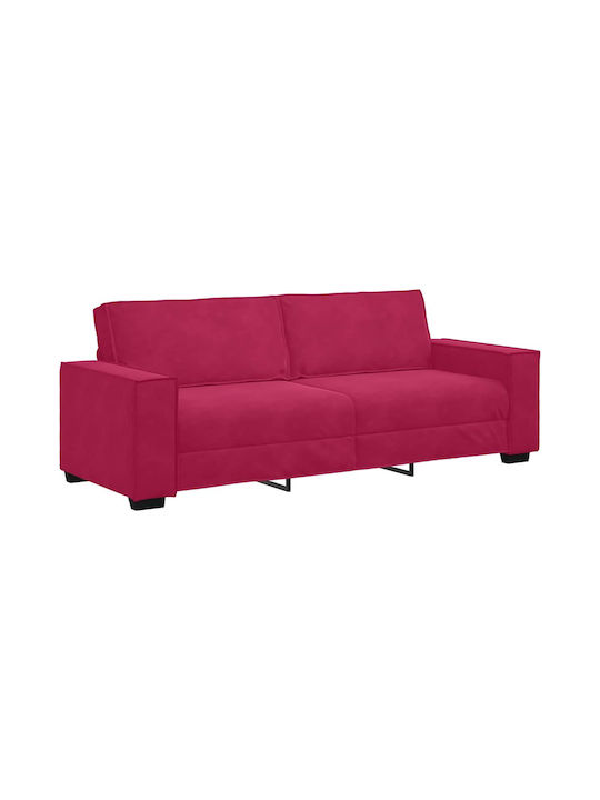 Dreisitzer Sofa Samt Rot 220x78x84cm