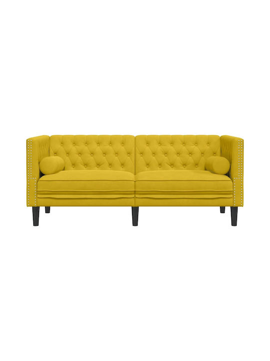 Canapea Cu Două Locuri Din Catifea Galbenă 174x74.5x70.5cm