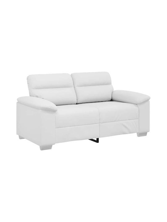 Canapea Cu Două Locuri Din Piele Ecologică Albă 160x81x84cm