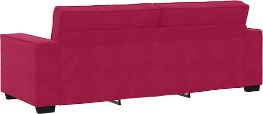 Dreisitzer Sofa Samt Rot 220x78x84cm