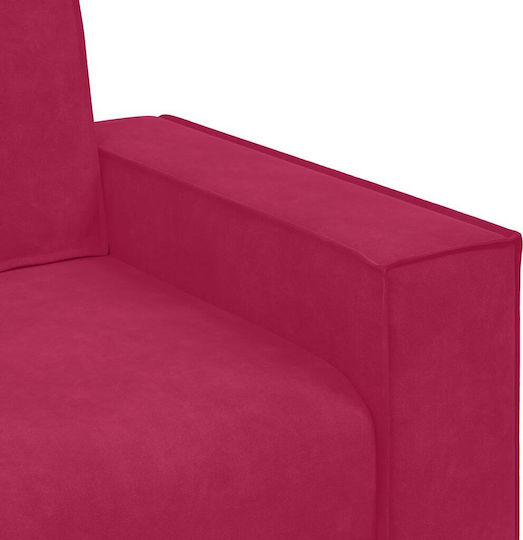 Dreisitzer Sofa Samt Rot 220x78x84cm