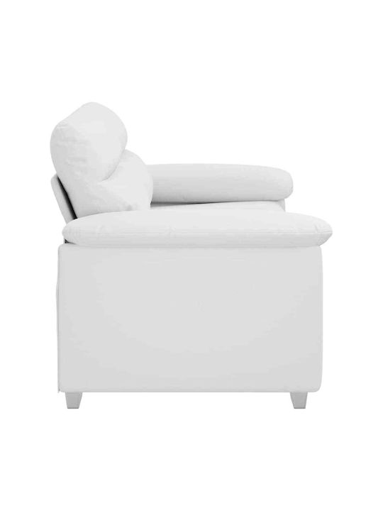 Canapea Cu Două Locuri Din Piele Ecologică Albă 160x81x84cm