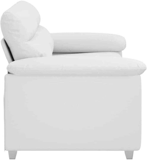 Canapea Cu Două Locuri Din Piele Ecologică Albă 160x81x84cm