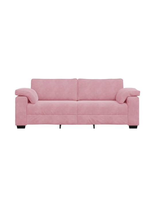 Canapea Cu Trei Locuri Catifea Roz 220x77x82cm