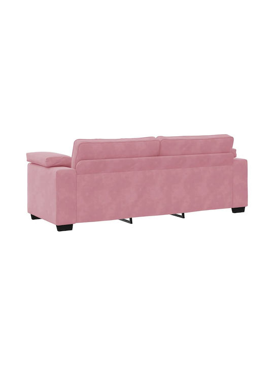 Canapea Cu Trei Locuri Catifea Roz 220x77x82cm