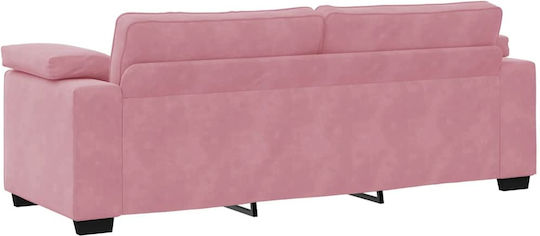 Three-Seater Velvet Pink Couch 220x77x82 cm