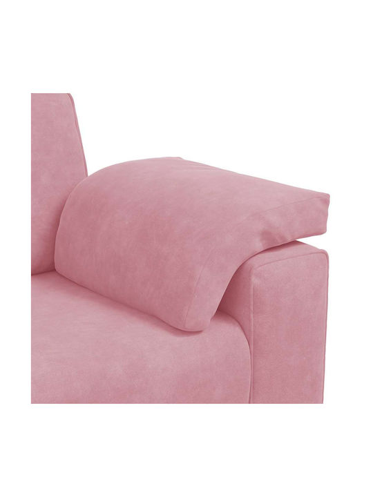 Canapea Cu Trei Locuri Catifea Roz 220x77x82cm