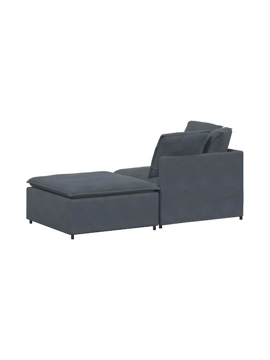 Canapea Cu Două Locuri Din Catifea Gri Închis 200x100x64cm