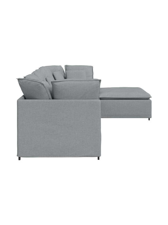 Ecksofa mit Rechte Ecke Offen Grau 300x200x64cm