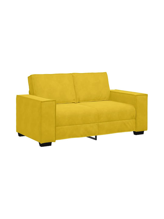 Двуместен Диван Кадифен Жълт 160x78x84см