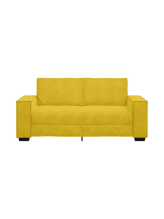 Двуместен Диван Кадифен Жълт 180x78x84см