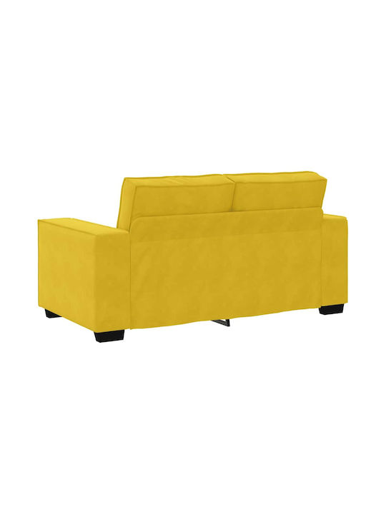 Двуместен Диван Кадифен Жълт 160x78x84см