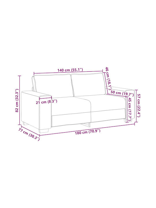 Two-Seater Couch Bed Dark Green 180x77x82cm