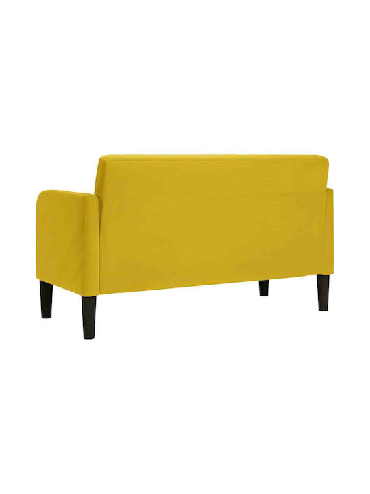 Two-Seater Velvet Yellow Couch 124x68x74 cm