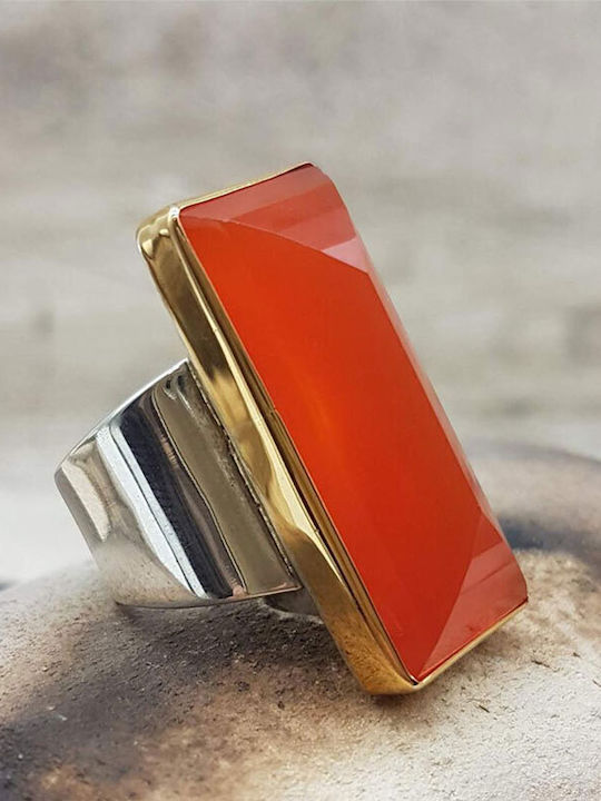 Ios Women's Ring with Stones from Gold Plated Silver