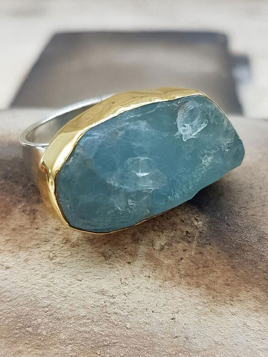 Ios Women's Ring with Stones from Gold Plated Silver