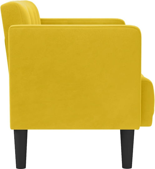 Canapea Cu Două Locuri Din Catifea Galbenă 124x67x74.5cm