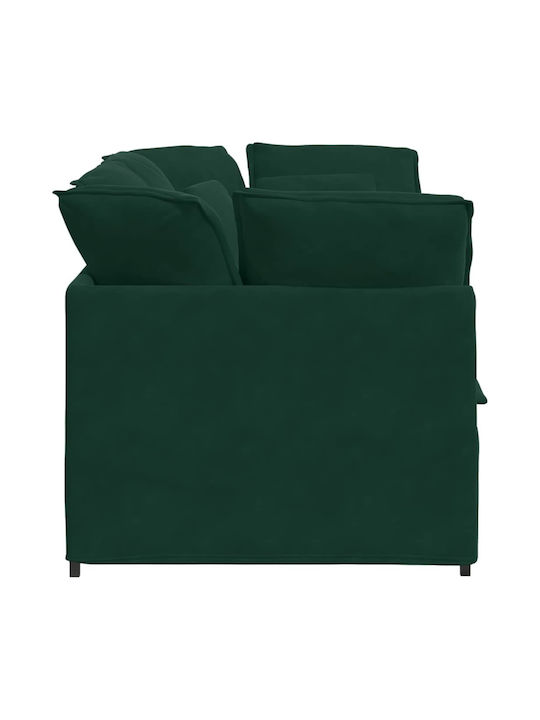 Dreisitzer Sofa Samt Dunkelgrün 200x100x64cm