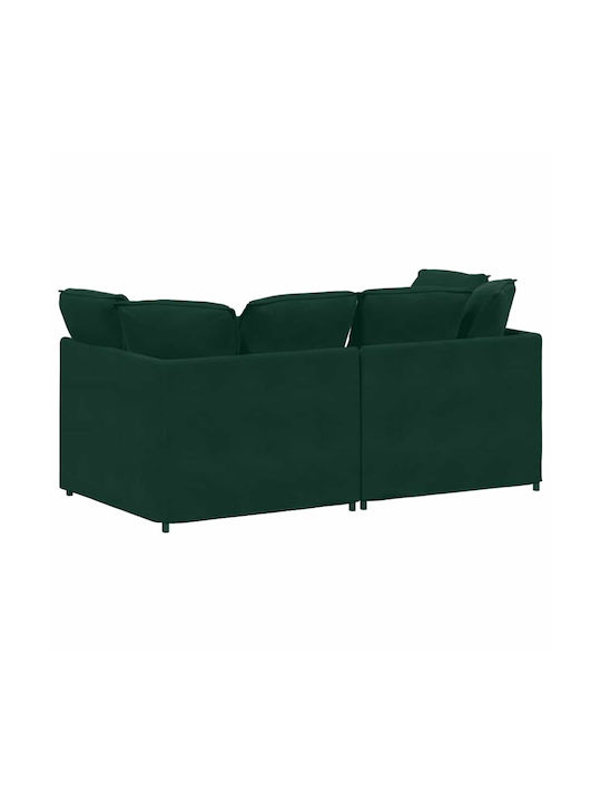 Dreisitzer Sofa Samt Dunkelgrün 200x100x64cm
