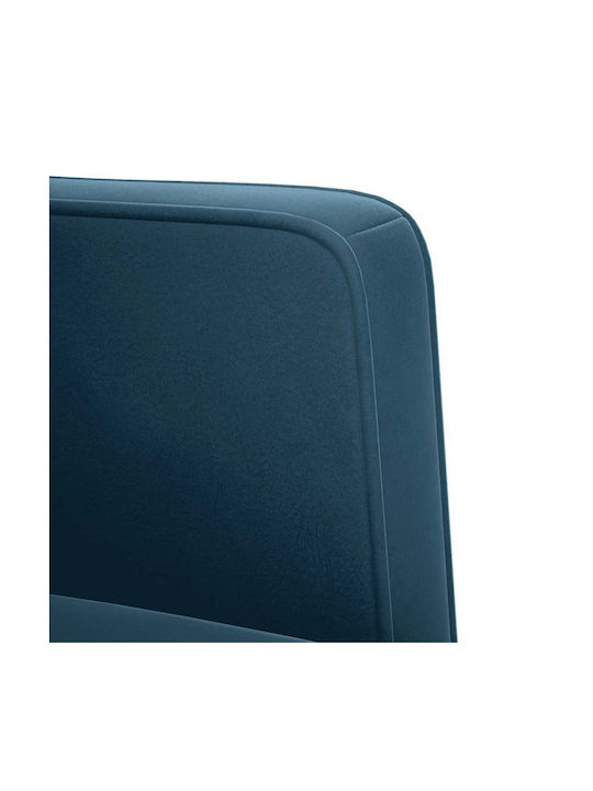 Two-Seater Velvet Blue Couch 124x67x74.5cm