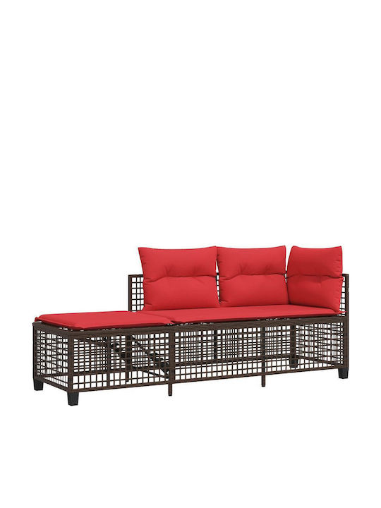Outdoor Corner Sofa Rattan With Cushions 167x55x60cm