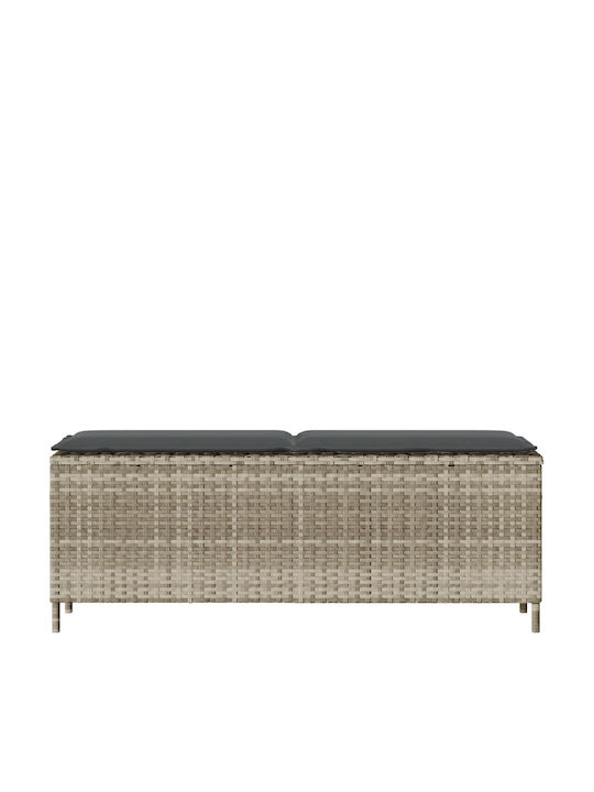 Outdoor Rattan Bench With Cushions 110x30x40.5cm