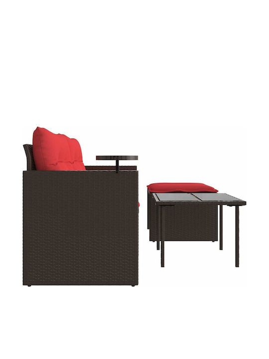 vidaXL Zweisitziges Outdoor-Sofa Rattan mit Kissen 55x55x38cm