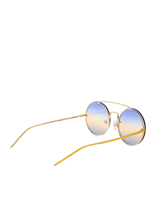 Ana Hickmann Unisex Sunglasses with Gold Metallic Frame and Multicolour Gradient Lens HI3090 04A