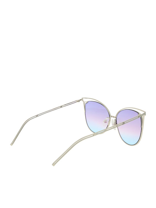 Ana Hickmann Women's Sunglasses with Gray Frame and Blue Gradient Lens
