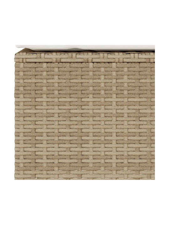 Outdoor Rattan Bench with Cushions 110x30x40.5cm