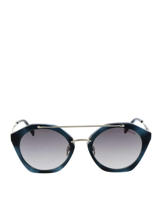 Ana Hickmann Women's Sunglasses with Blue Frame and Gray Gradient Lens HI9087 H01