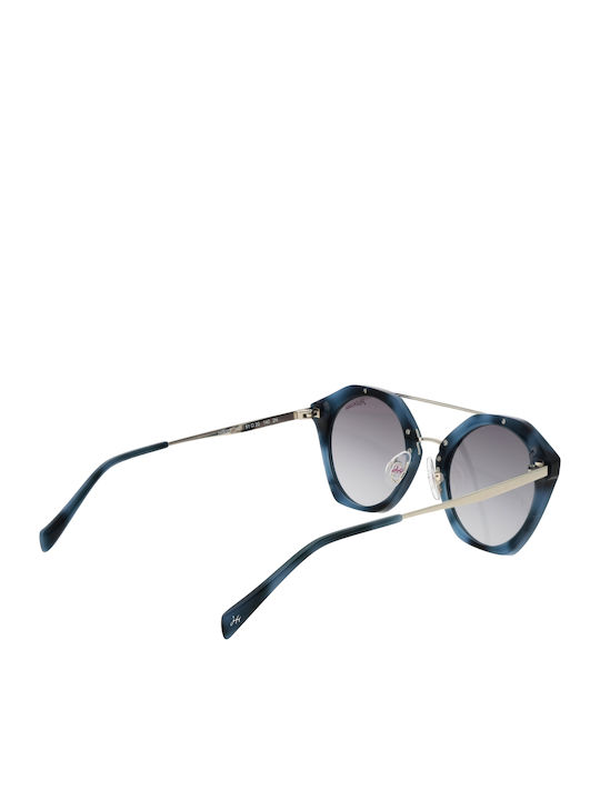 Ana Hickmann Women's Sunglasses with Blue Frame and Gray Gradient Lens HI9087 H01