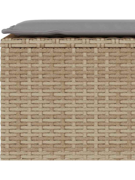Outdoor Rattan Bench with Cushions 110x30x40.5cm