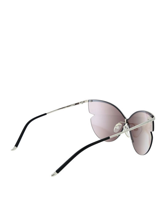 Ana Hickmann Women's Sunglasses with Silver Metal Frame and Silver Mirror Lens AH3173 03B