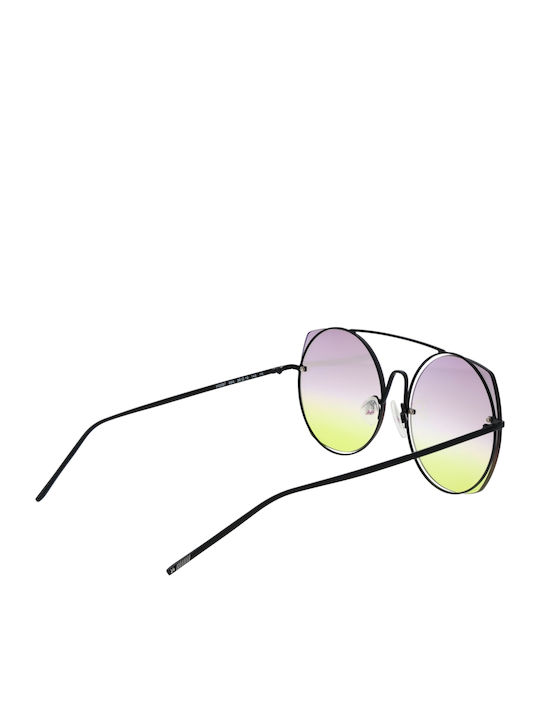 Ana Hickmann Women's Sunglasses with Black Metal Frame and Yellow Lens HI3067 09A