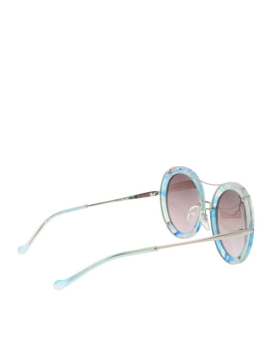 Ana Hickmann Women’s Sunglasses with Green Horn-Rimmed Frame and Gradient Lens AH3166 E01